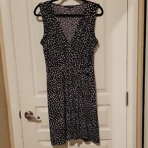 Chic Black Polka Dot Midi Dress